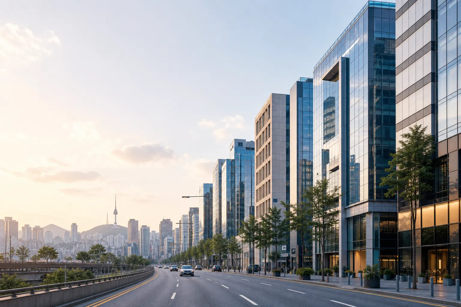 Evening light across Seoul